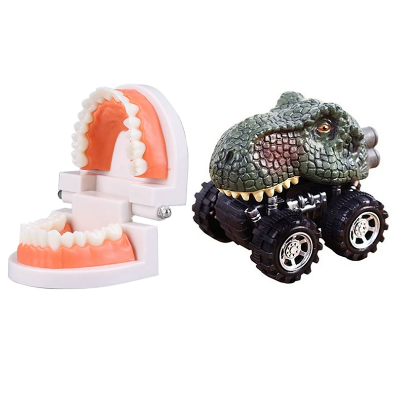 

Dinosaur Model Mini Toy Car Back Of The Car & For Children Intelligence Brushing Tooth Teaching Aids Simulated
