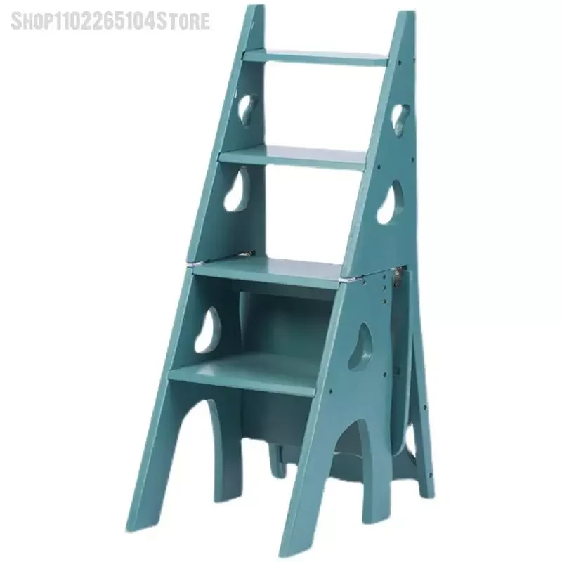 

NEW2023 Solid Wooden Ladder Chair Household Ladder Chair Folding Dual Use Ladder Stool Indoor Multifunctional Climbing Stairs St