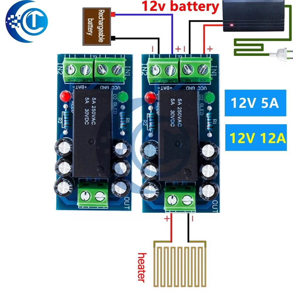 

12V 150W 5A 12A Backup Battery Switching Module high power Board Automatic switching battery power XH-M350