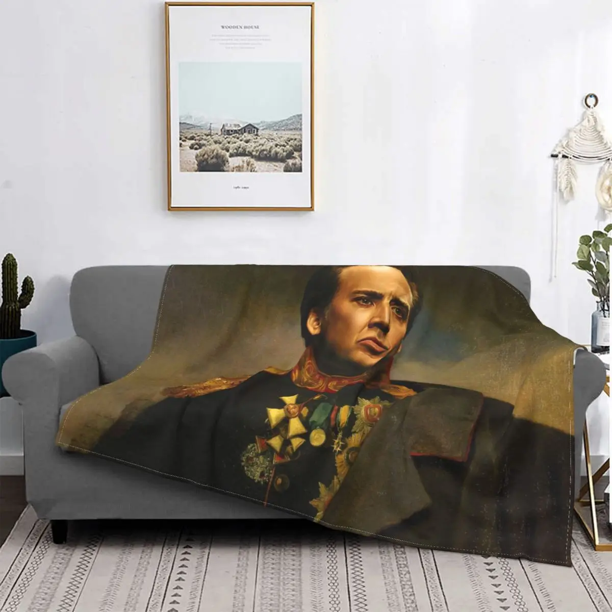 

Nicolas Cage Replaceface Blankets Flannel Autumn/Winter Fluffy Throw Blanket for Bedding Home Couch Camp Office