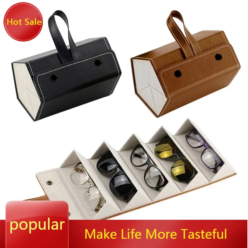 

Travel Sunglasses Storage Bag Folding Design 2/3/4/5/6 Slot Glasses Case Multi-Hanging Glasses Frame Display Stand Storage Box