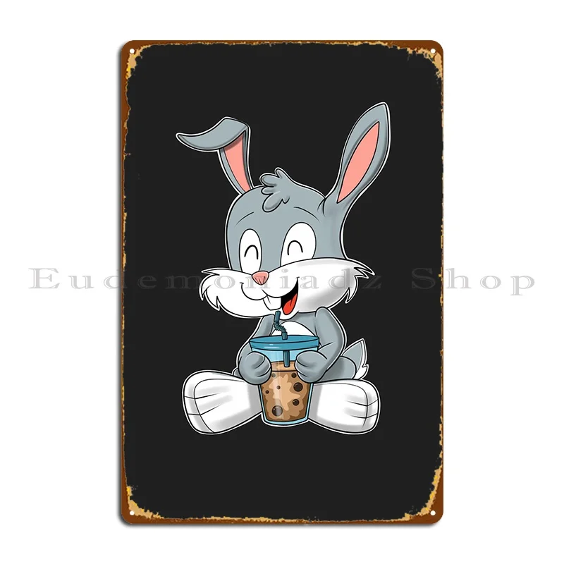 

Пузырьковый чай кавайный кролик металлические знаки ржавый клуб Настенный декор дизайн кинотеатра жестяной знак плакат