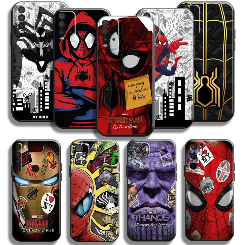 

Venom Iron Man Spiderman Phone Case For Xiaomi Poco M3 PRO 5G For POCO X3 Pro NFC X3 F3 GT Case Liquid Silicon Coque Carcasa