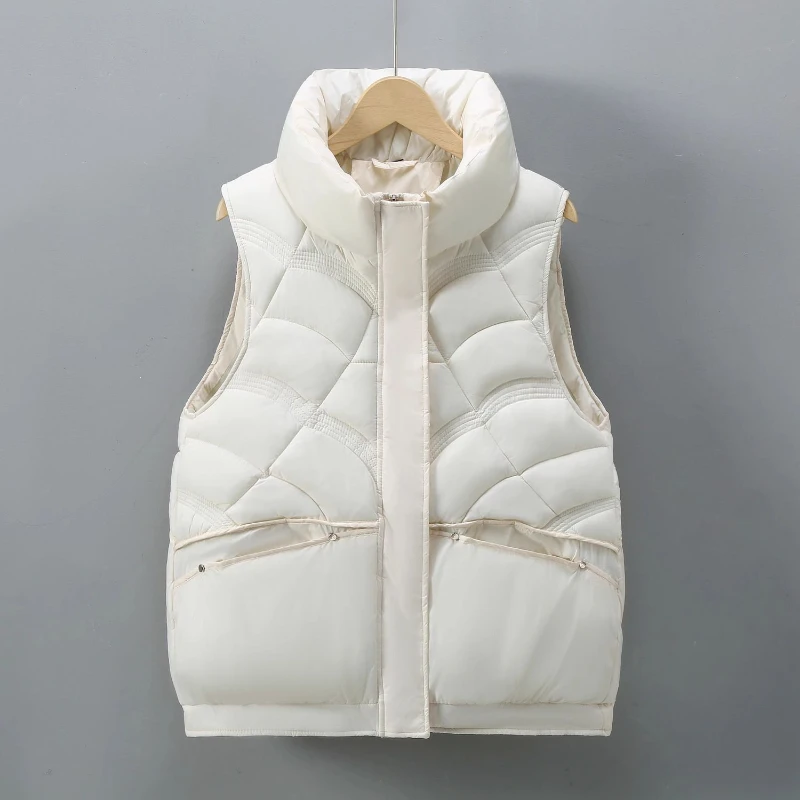 Женская теплая куртка 2024 одежда с хлопковой подкладкой жилет без рукавов