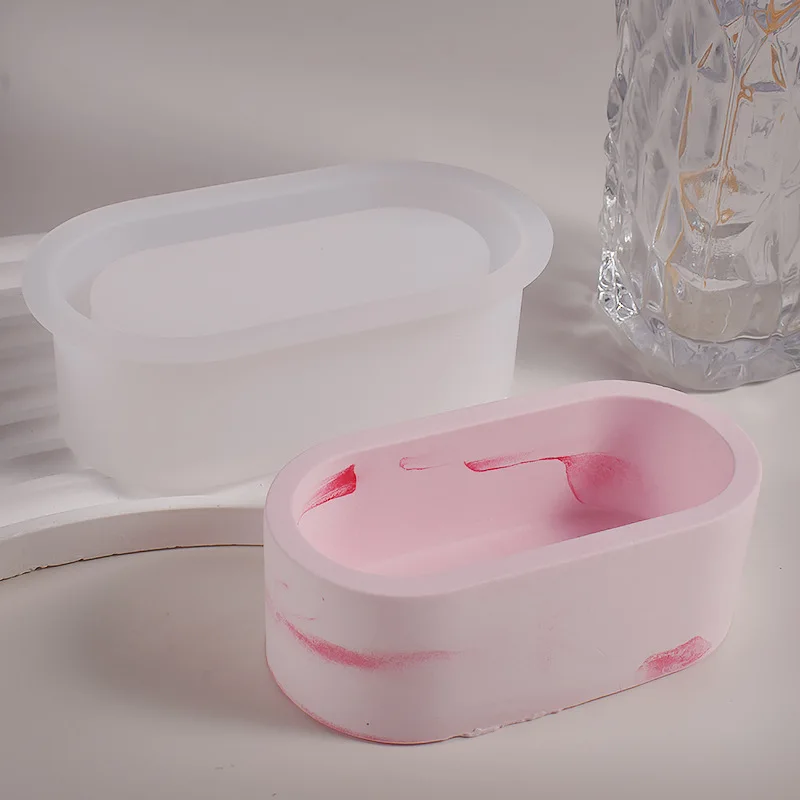 Контейнер для хранения геометрической формы искусственная овальная форма гипс