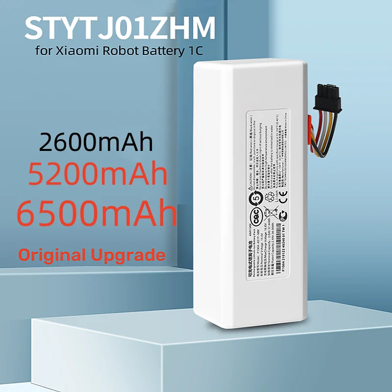 

14.4V 6500mAh Battery Essential Rechargeable Batteries for Xiaomi Mijia 1C Robot Vacuum Mop Cleaner Accessories 18650 Battery