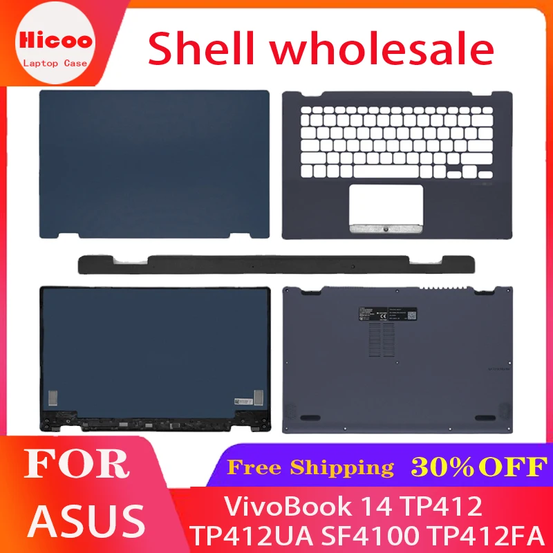 

NEW Laptop LCD Back Cover For Asus VivoBook 14 TP412 TP412UA SF4100 TP412FA Hinges Palmrest Upper Bottom Case Hinge Cover blue