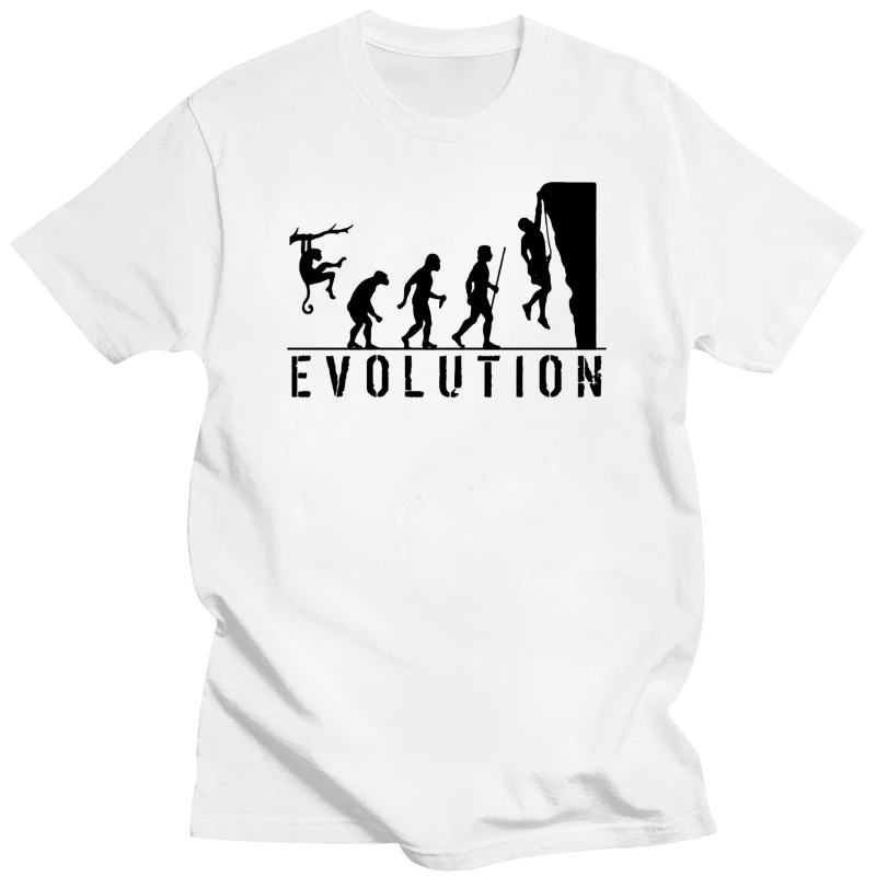 

Evolution Rock Climbing Bouldering New Summer Fashion Men T Shirt Simple Short-Sleeved Cotton T-Shirt Customize T Shirts