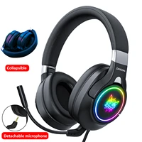 desktop business gift kids rgb gaming headphones stereo bass helmet headset with microphone led light for laptop ps4 xbox one pc