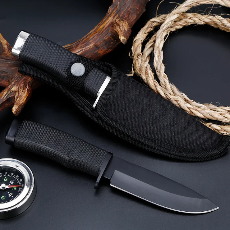 

3CR13MOV Stainles Steel Outdoor Survival Straight Knife with Nylon Sheath Hunting Knife High Hardness Selfdefense Survival Knife