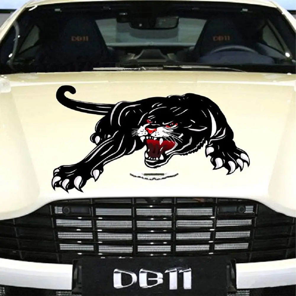 

Practisol Car Pcs Black Panther Car Hood Sticker, Self-Adhesive Vinyl Graphics Decals, Universal Scratch Hidden