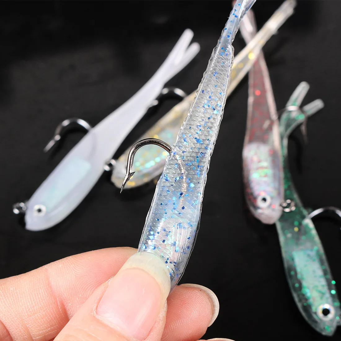 

CrazyShark 5PCS 75mm Soft Lure Silicone Shad Tail With Or Without Hook Artificial Fork Tail Catfish Bait For Fishing Tackle