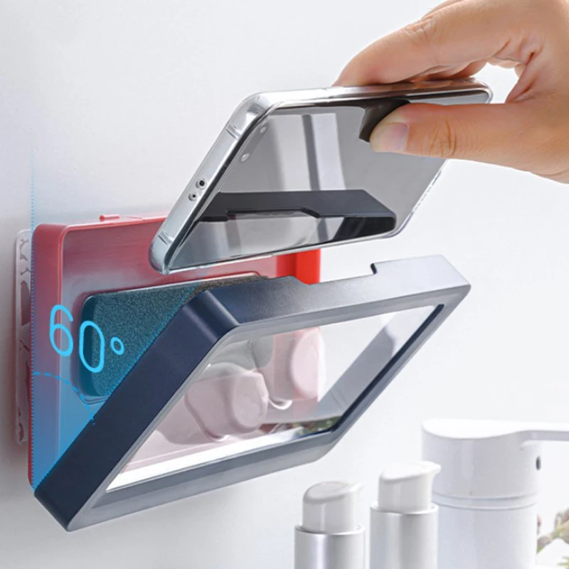 

Чехол для телефона в ванную комнату без перфорации, водонепроницаемый держатель, настенное крепление, аксессуары для душа высокого качеств...