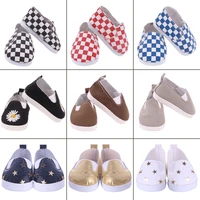 7cm handmade slip on canvas sneakers sports shoes for 18inch american doll 43cm reborn baby doll shoes men doll accessories sock
