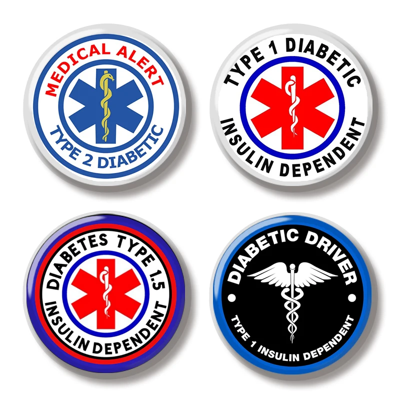44 мм Тип 1 2 5 Диабет Медицинская Булавка Оповещения Мягкая Кнопка Ювелирные