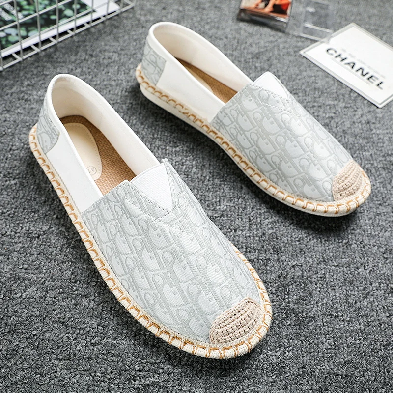 Breathable Linen Sports Casual Men's Shoes Comfortable Soft Outsole Summer Casual Flat Bottom Fisherman Driving Shoes Walking
