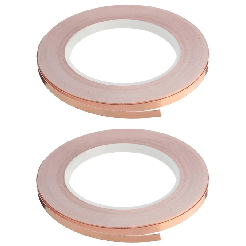 

2X 6Mmx30m Guitar EMI Shielding Tape Copper Foil Copper Tape Self-Adhesive Tape