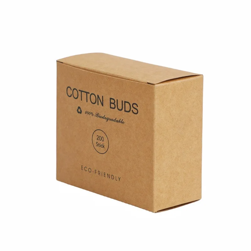 200 шт. одноразовые ватные палочки бамбуковые крафт-бумага в упаковке для ушей
