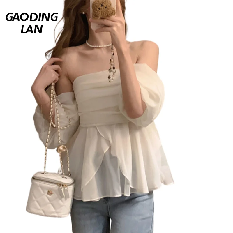 Футболка женская с открытыми плечами пикантный однотонный топ без рукавов