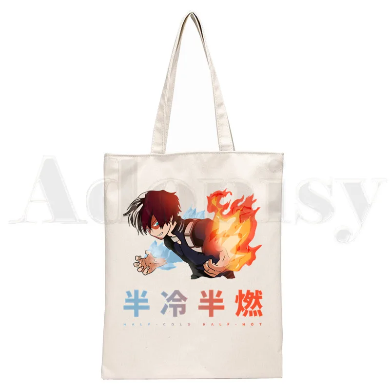 Boku No Hero My Hero Academia Shoto Todoroki Anime Shoulder Bags Casual Shopping Girls Handbag Women Elegant Canvas Bag