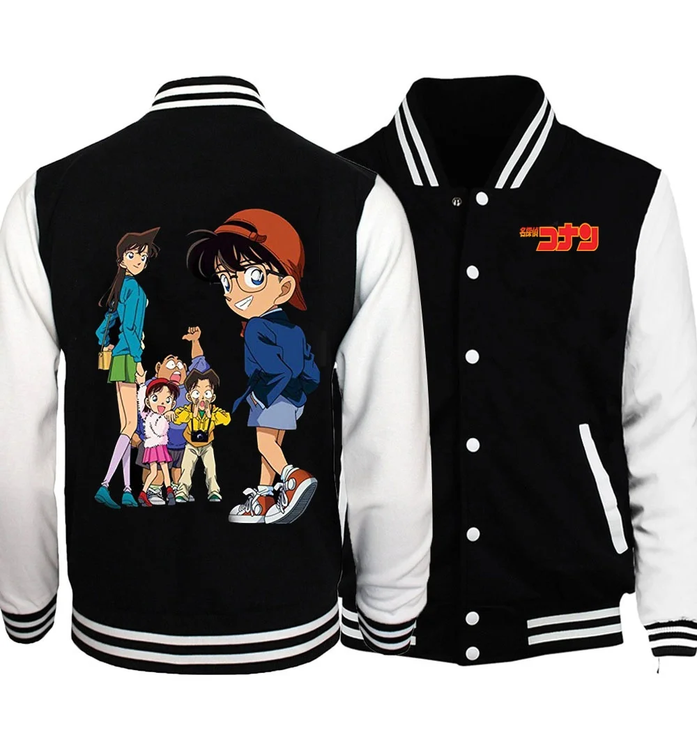 

Anime Cartoon C-Conan Detective Baseball Print Streetwear Hip-hop Sweatshirts Men Women Fitness Baseball Jackets