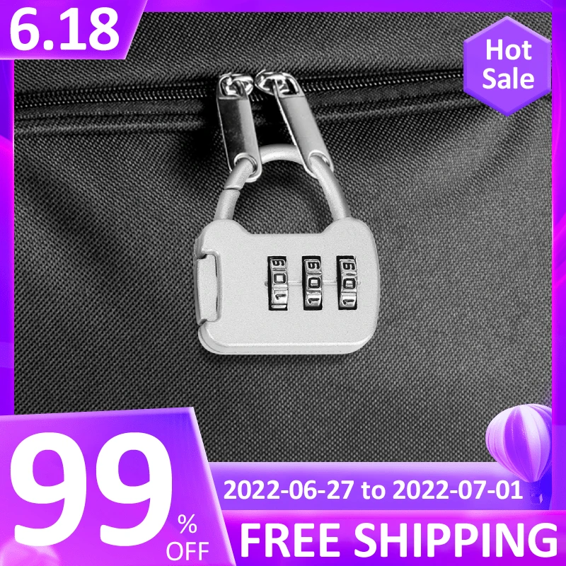 3-значный кодовый комбинированный замок портативный дорожный цинковый