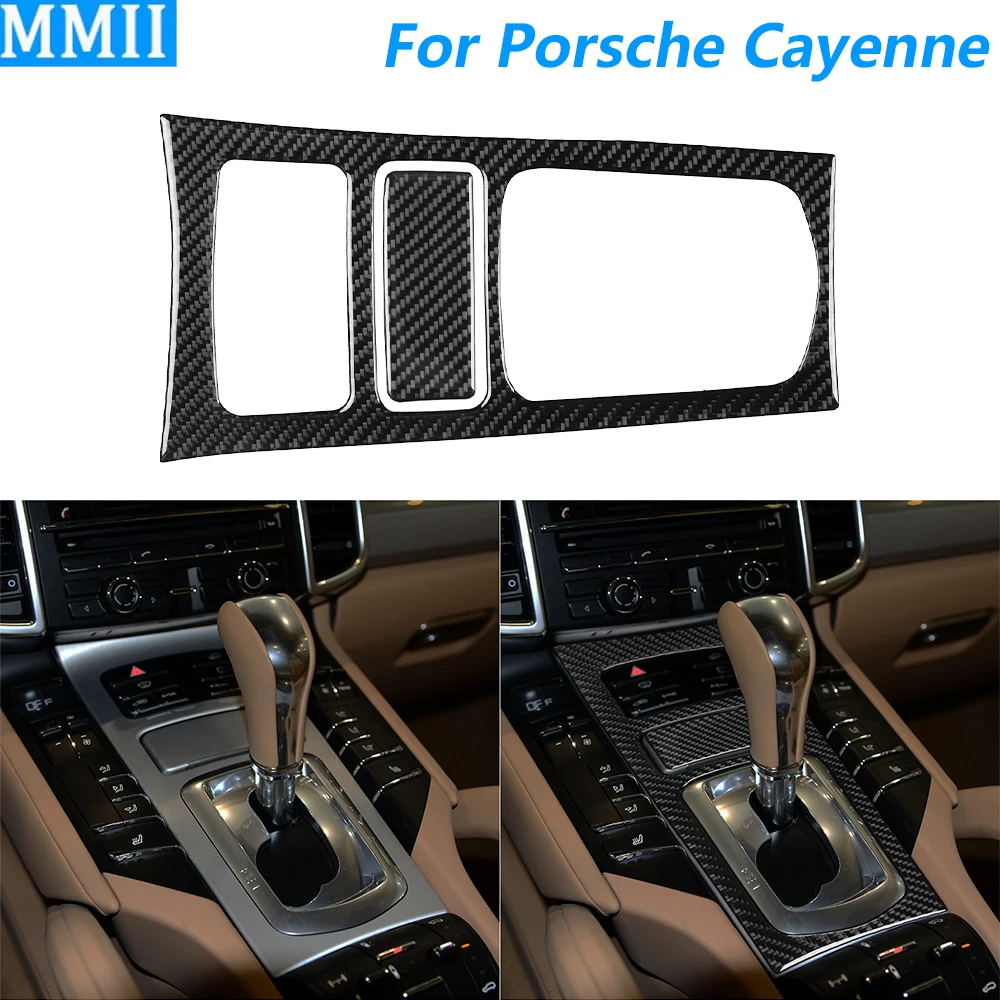 Фото Для Porsche Cayenne 958 92A 2011-2017: Комплект накладок из карбона для центральной консоли, панели переключения передач и отсека для хранения, автомобильные аксессуары, наклейки №1