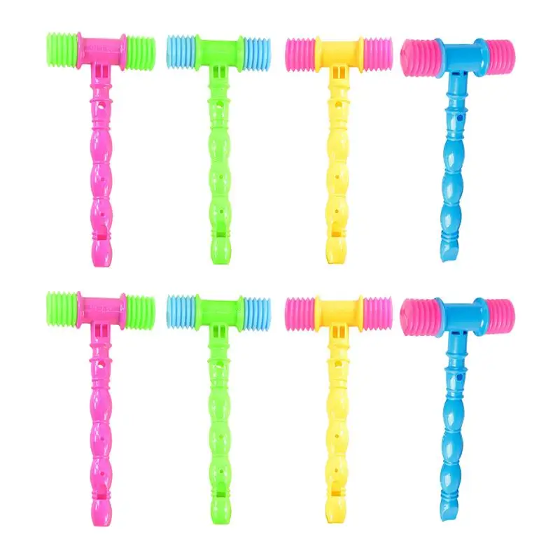 

8Pcs Pounding Hammer Toys PVC Kids Hammer Toys Musical Sound Kids Educational Beating Gavel Plastic Squeaky Mallet Instrument