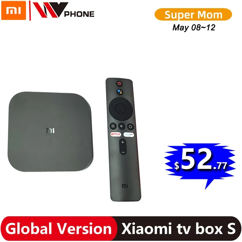 Global Xiaomi Mi TV Box S 4K HDR Android TV 8.1 Ultra HD 2G 8G WIFI Google Cast Netflix IPTV Set top Box 4 Media Player
