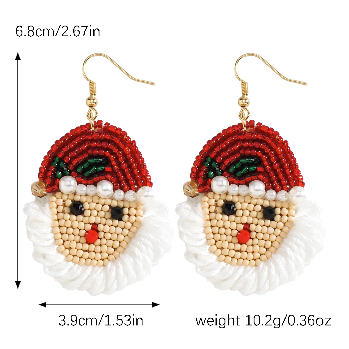 Vedawas Богемная Кепка Санта-Клауса Ручной Работы Висячие Серьги С Бусинами
