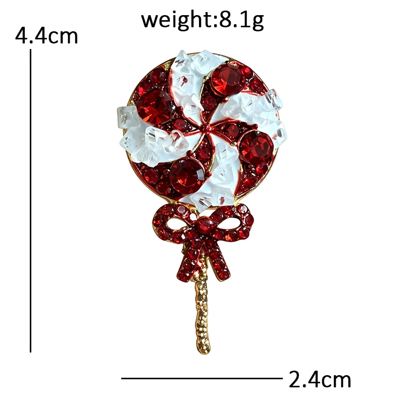 Фото Броши Wuli&baby Lovely Crystal Lollipop для женщин и мужчин, броши в форме конфет, подарки на Рождество и Новый год №5