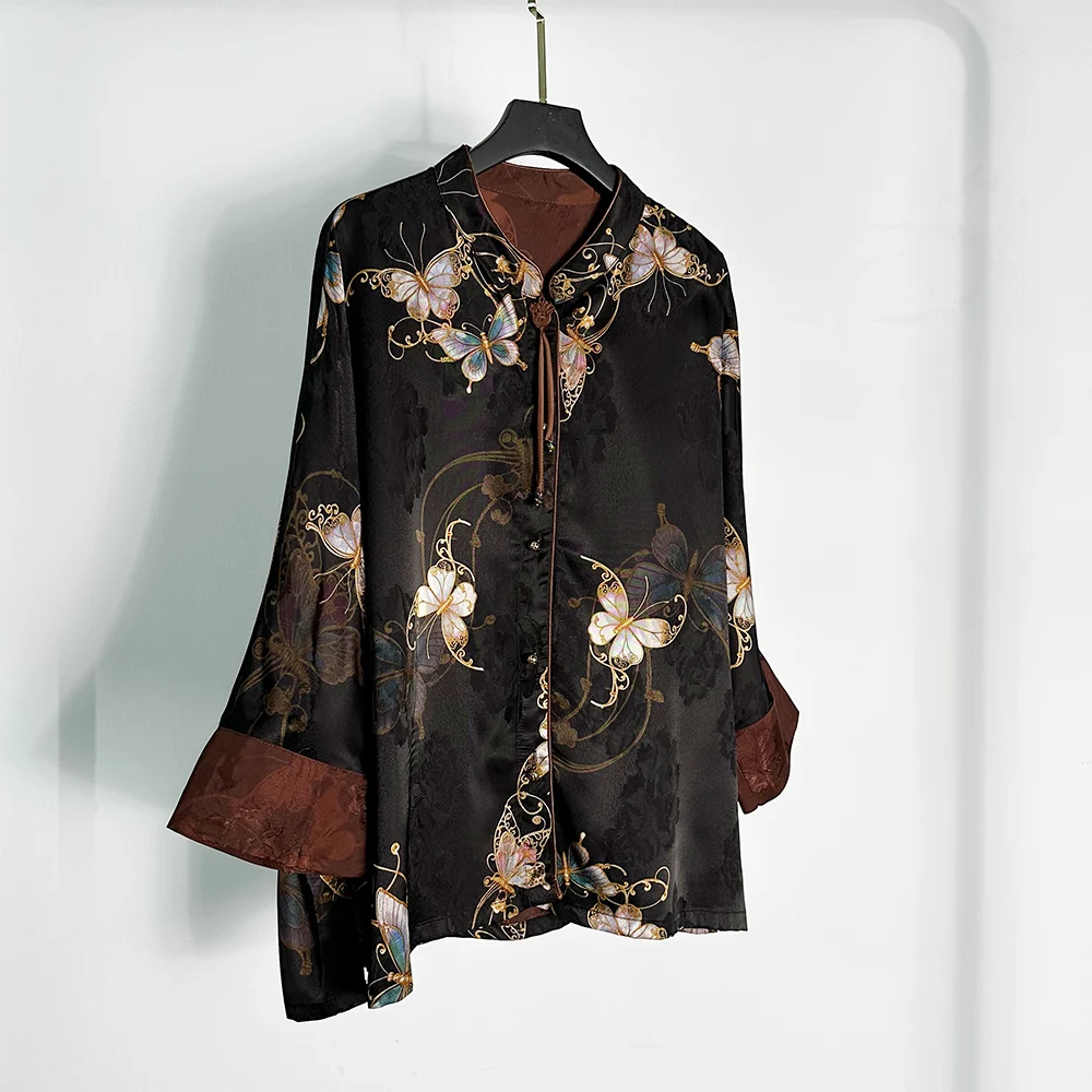 [9563 9565] Пряжа Xiangyun с гравировкой пиона 00 Шелковая жаккардовая верхняя одежда