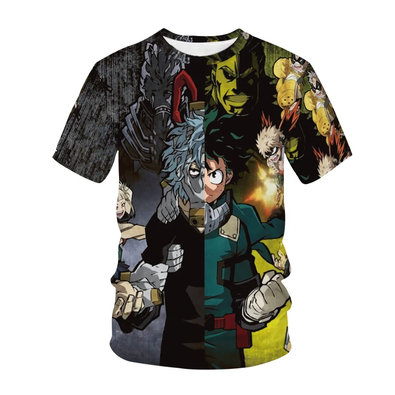 Кавайная футболка My Hero моя геройская академия модная в стиле Харадзюку для