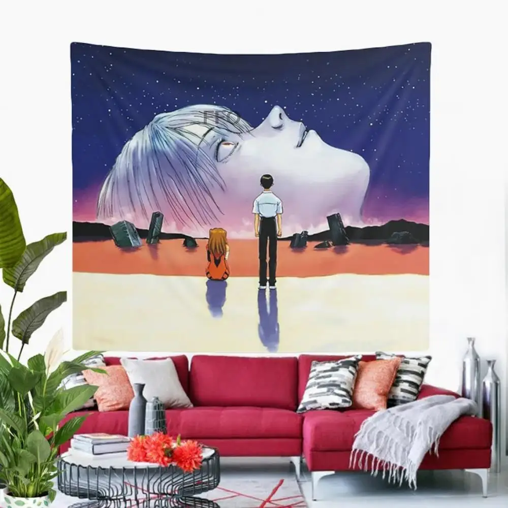 

декор комнаты декор на стену макраме.хиппи.декор комнаты эстетиНастенный Гобелен Neon Genesis Evangelion, Мультяшные аниме гобелены, японское научное...