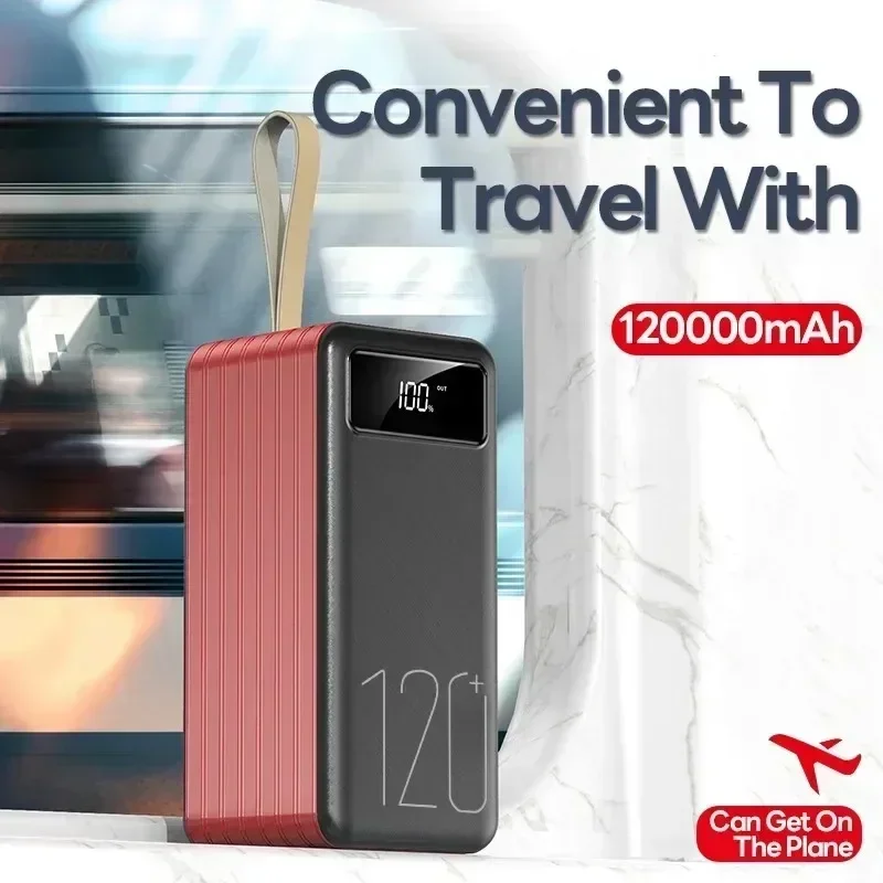 Портативный блок питания мощностью 120 Вт 120000 мАч Высокая емкость Сверхбыстрая