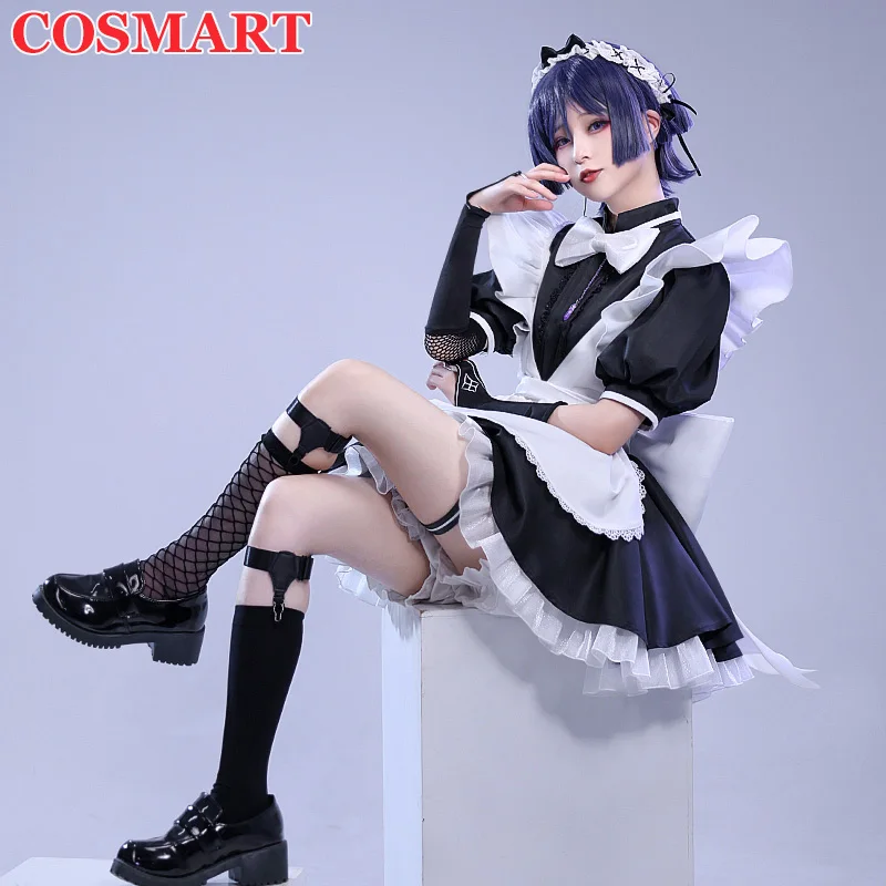 

COSMART Genshin Impact Scaramouche Cosplay Costume Lolita Maid Dress Uniform Activity Party Role Play Clothing Halloween Carniva