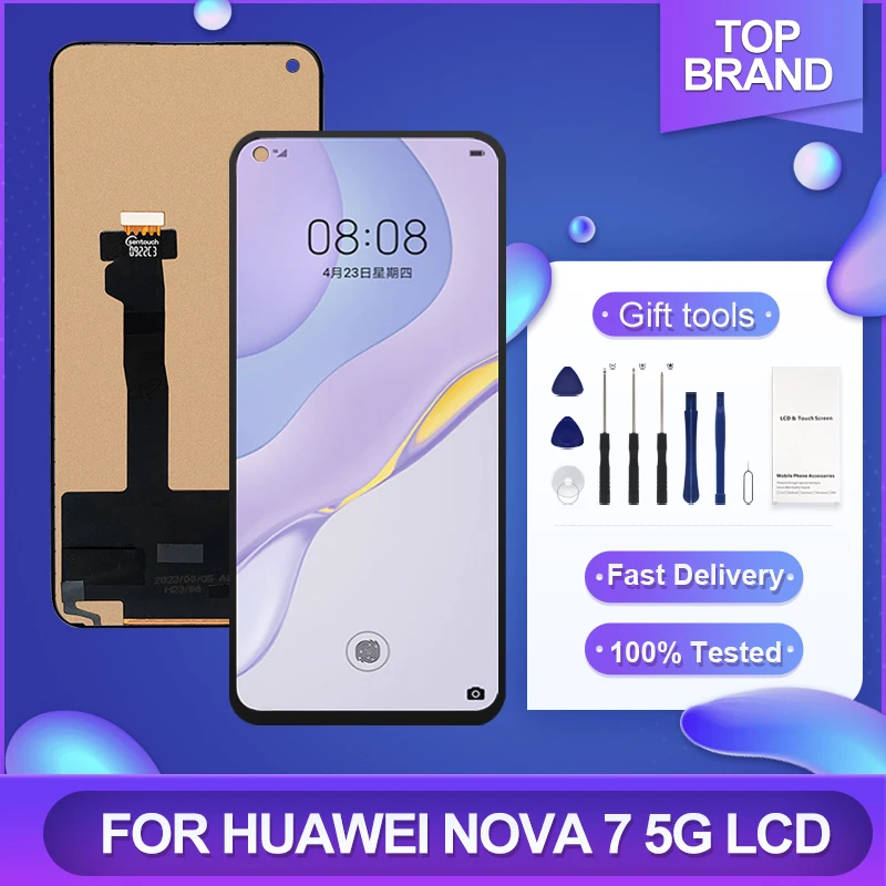 1 шт., 6,53 дюйма для Huawei Nova 7, телефон с сенсорным ЖК-экраном и дигитайзером, экран в сборе для Honor 30, дисплей, бесплатная доставка