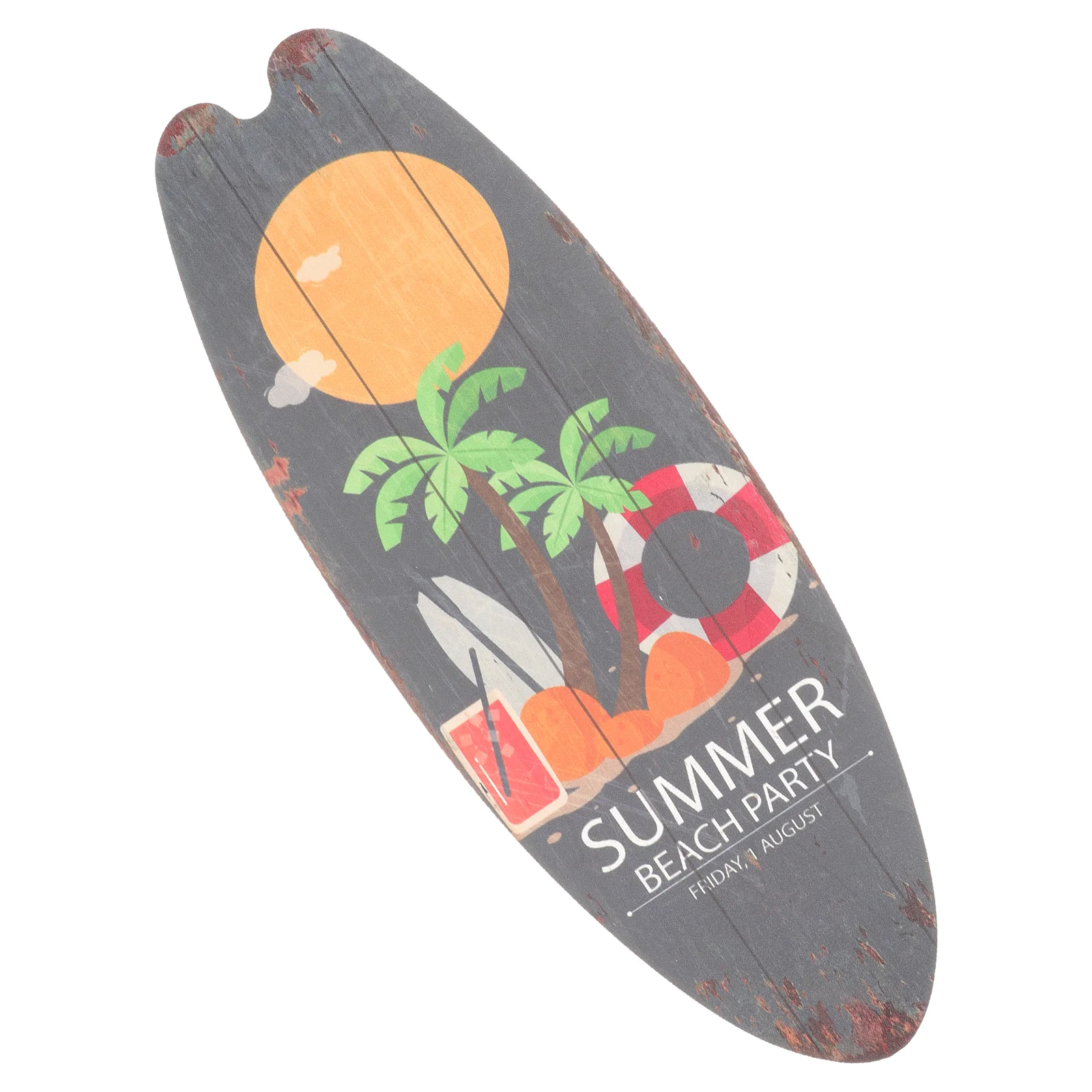 

Summer Theme Decorative Wood Tropical Surfboard Sign Beach Surfboard Decor Wall Surfboard Decor