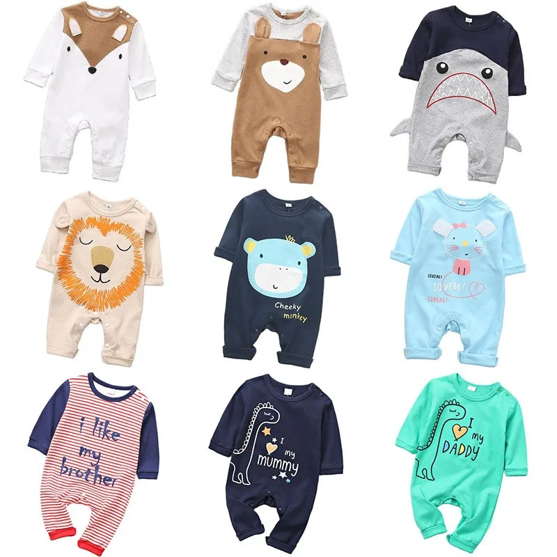 Baby Boys Clothes Romper Spring Newborn Girls Clothing Cotton Long Sleeve Infants Cartoon Pajamas 0-24m Jumpsuit