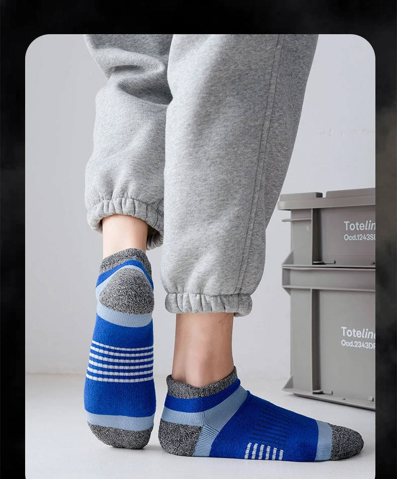 Socks Men's Sports Socks Anti-wear Sweat Absorption Running Socks Fitness Spring Summer Thickened Towel Bottom Professional