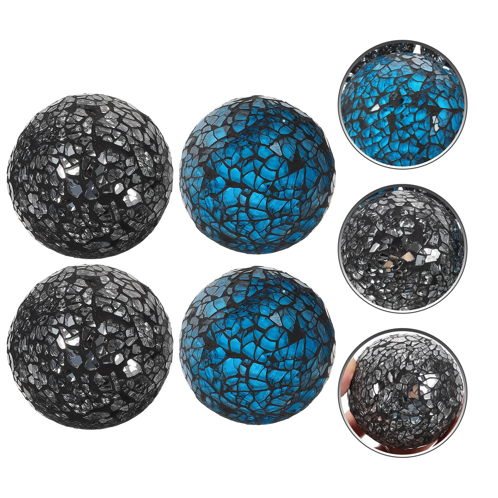 

4 Pcs Decorations Home Mosaic Ball Ornament Tabletop Ornaments Sphere Glass Crafts