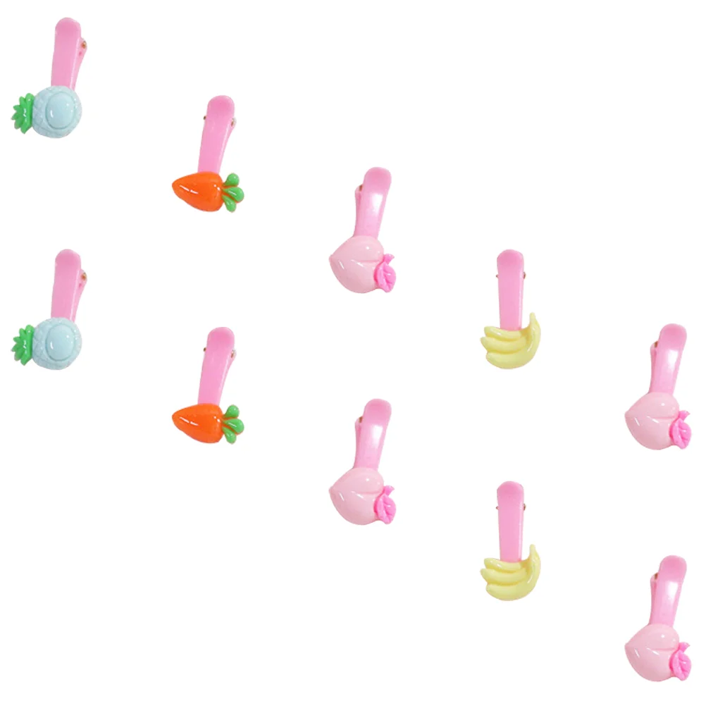 

10 шт., детские пластиковые зажимы для волос