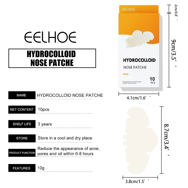 10 шт. Гидроколлоидные патчи для удаления черных точек на носу |
