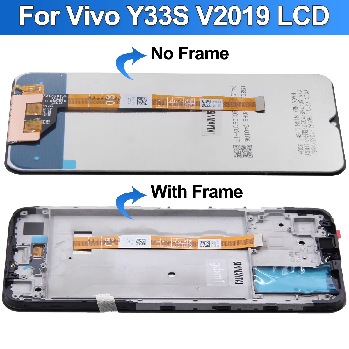 6 58 &quotAMOLED для pantalla VIVO Y33S ЖК-дисплей с рамкой сенсорный экран V2109 ЖК-экраны