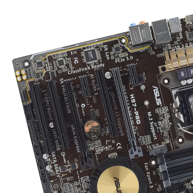 ASUS H97-PRO 1150 Motherboard kit with Core i7-4770 cpus and 2*DDR3 8G ram PCI-E 3.0 M.2 SATA III USB3.0 DVI ATX 4