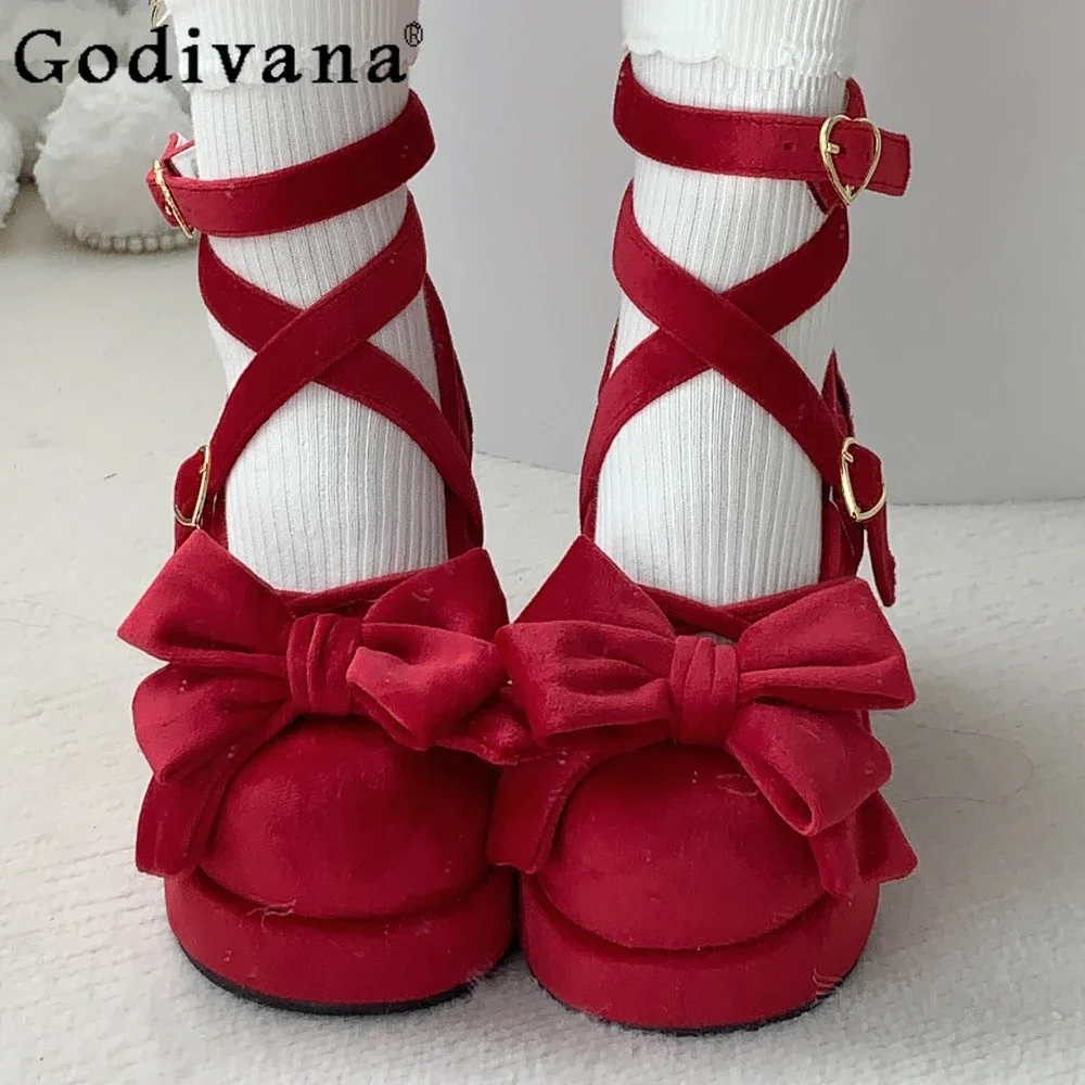 Туфли-лодочки на массивном каблуке Kawaii Girl Princess Lolita женская обувь с японским