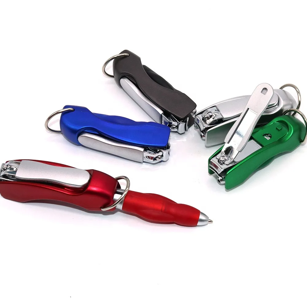 

Creative Portable Keychain Ballpoint Pen Fashion Multifunctional Metal Nail Clipper kids Mini Office Learning Tools Supplies