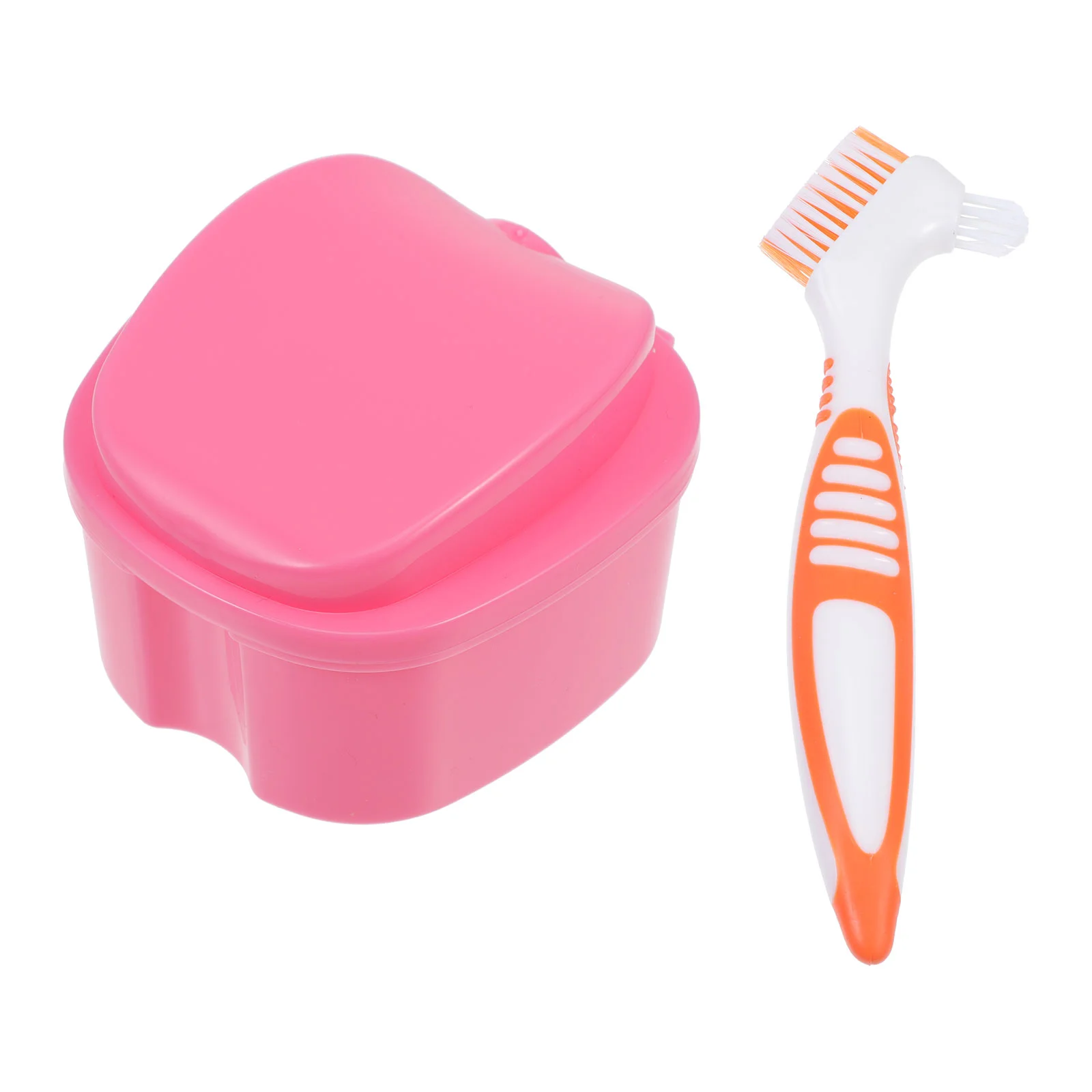 

False Set Denture Cleaning Tool Cleaner Plastic Enclosure Storage Box Abs Holder Man