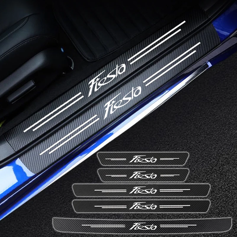 

Car Door Sill Protector Carbon Fiber Threshold Stickers For Ford Fiesta MK6 MK7 MK8 2019 Car Accessories