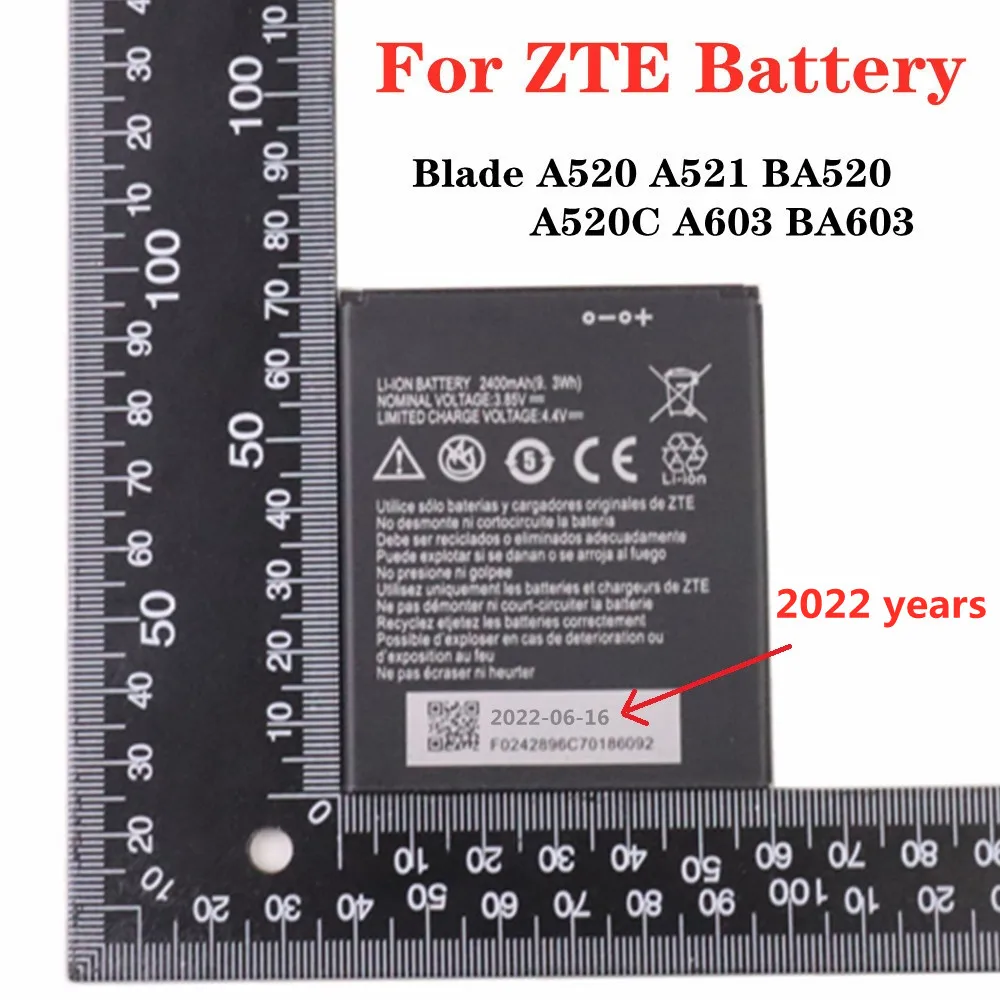 

Аккумулятор для телефона ZTE Blade A520 A521 BA520 A520C A603 BA603, 2022 мАч, 2400